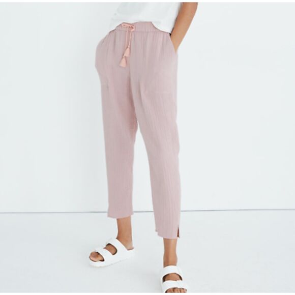 Madewell Shorewalk Cover-Up Pants LINEN Dusty Pink Size Small - Picture 6 of 6